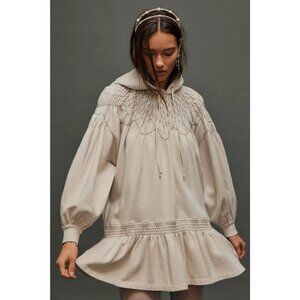 Free People Marty Smocked Mini Dress in French Oak